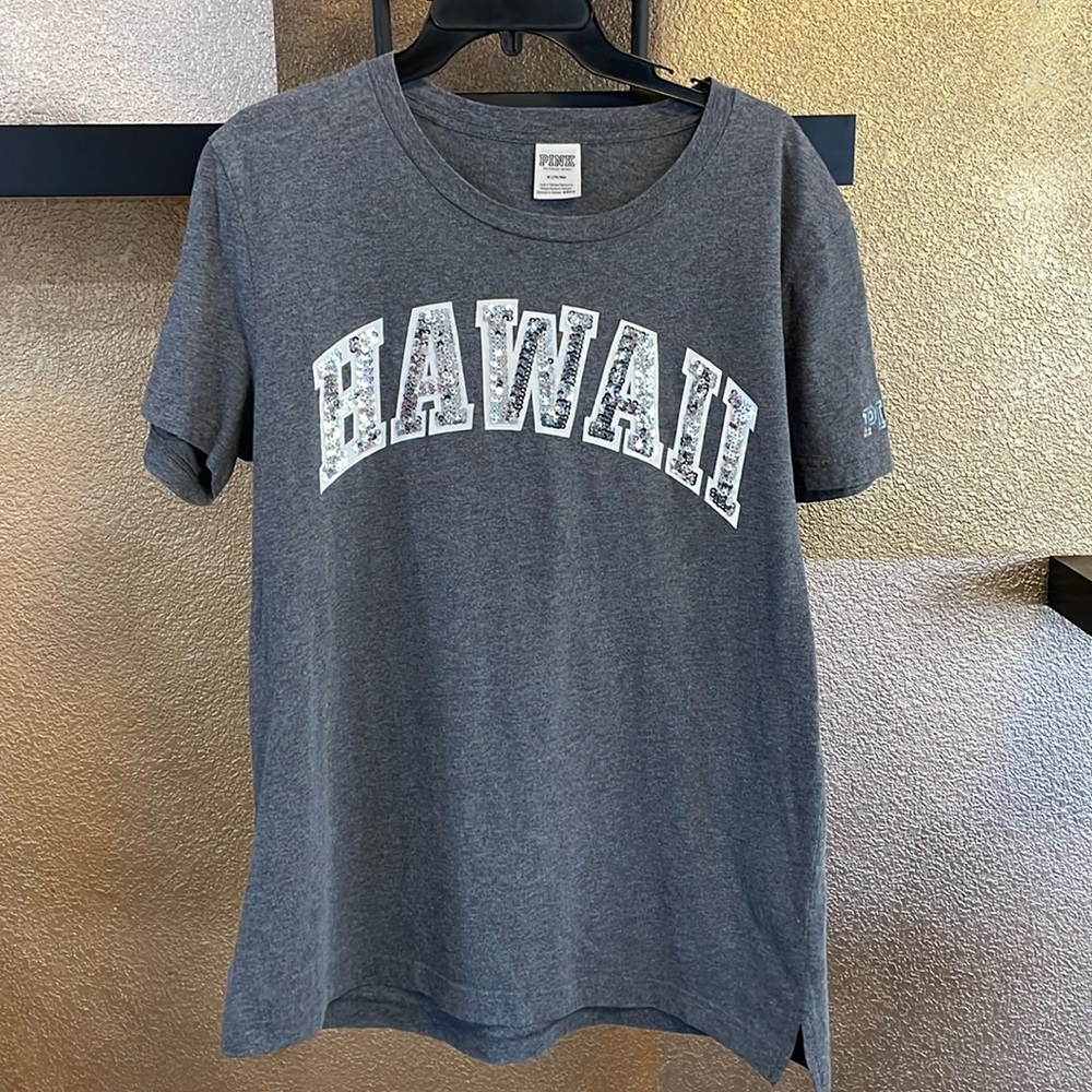 PINK VICTORIA’S SECRET SEQUIN HAWAII TEE M 🌺